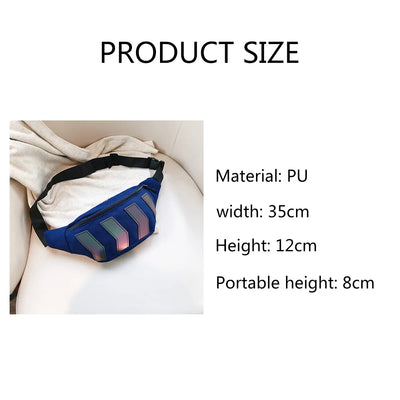 S4C Chest Bag for Men Waist Bag Canvas Male Street Reflective Crossbody Pack