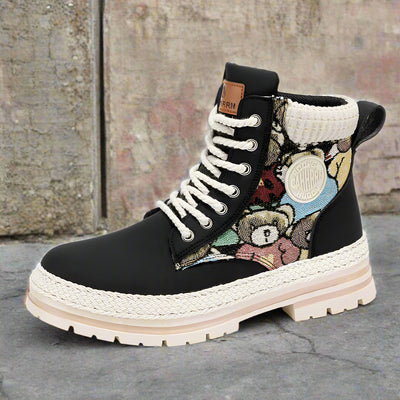 Winter high top Martin boots men's plush workwear trendy boots men's motorcycle boots