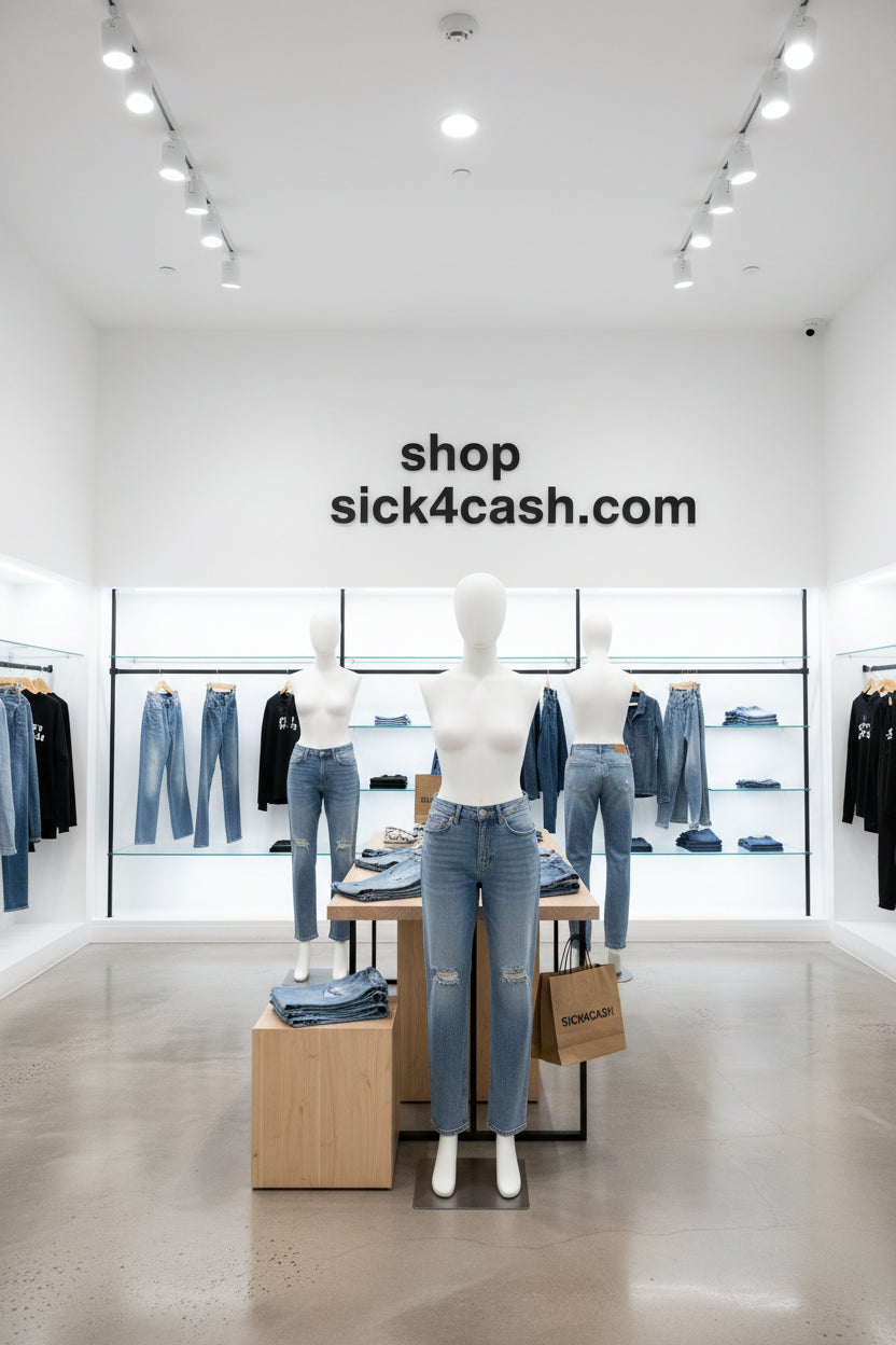 Light blue jeans worn by a person on a white background