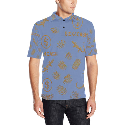 Men's All Over Print Polo Shirt (T55)
