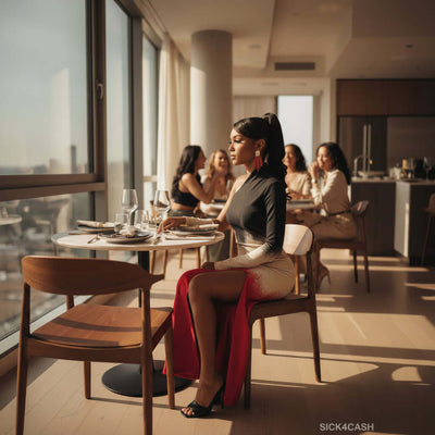 S4c Half Sleeve Slit Dress with one shoulder design and gradient color effect, showcasing elegance and style.