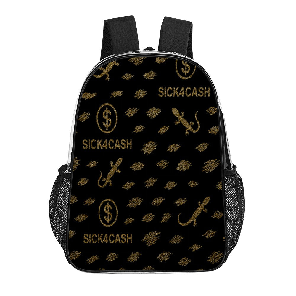 Sick 4 Cash Monogram Transparent Bag 17" — New Drop. No Secrets. All Hustle.