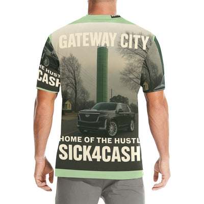 SICK4CASH® “QUE” All-Over Print Tee — Men’s Crew Neck