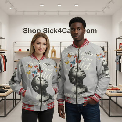 Gray jacket with white letters street wear