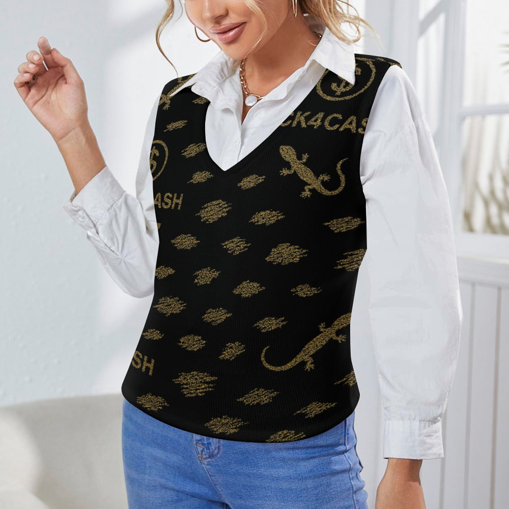 Women's Long Sleeve Button Knit Vest