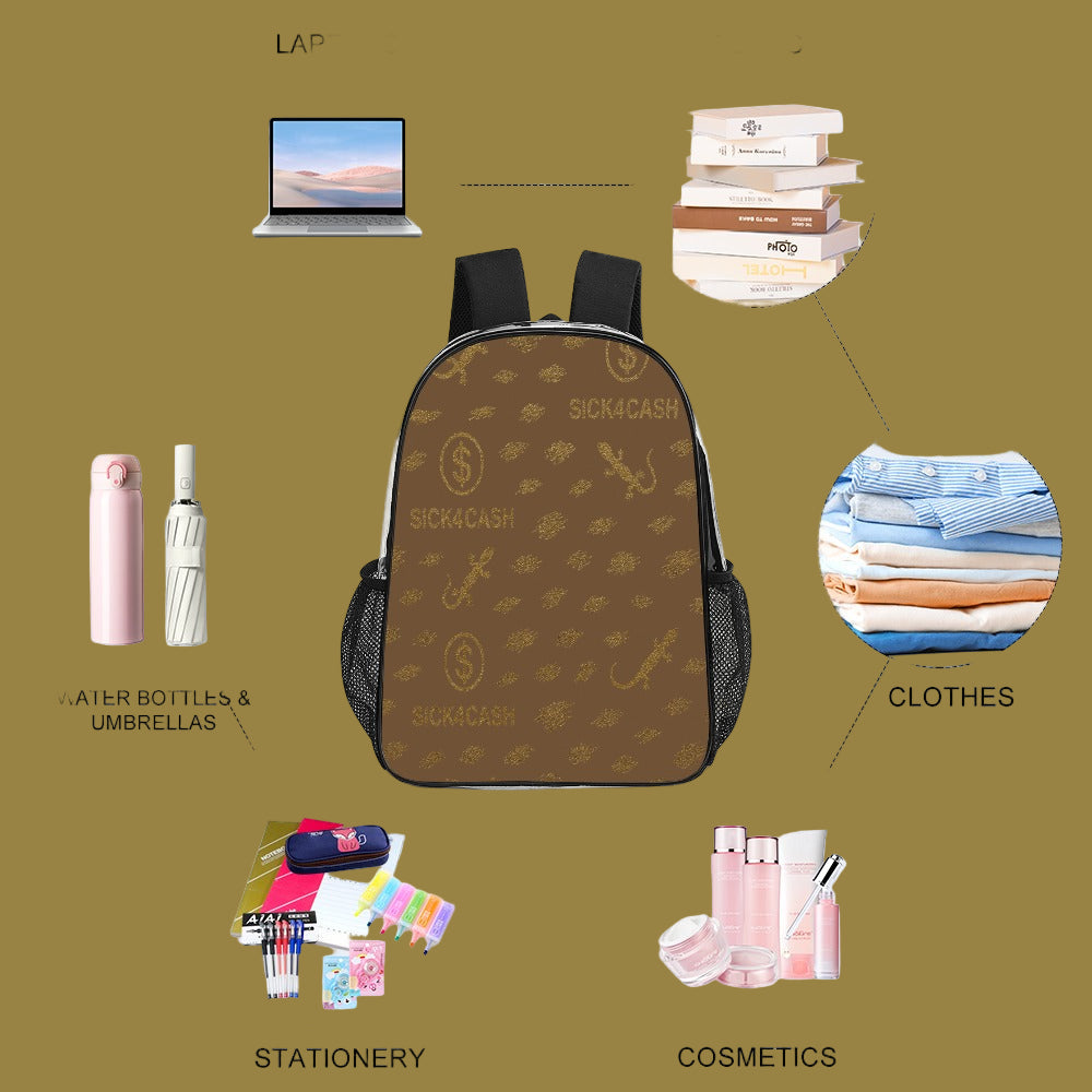 Sick 4 Cash Monogram Transparent Bag 17" — New Drop. No Secrets. All Hustle.