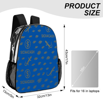 Sick 4 Cash Monogram Transparent Bag 17" — New Drop. No Secrets. All Hustle.
