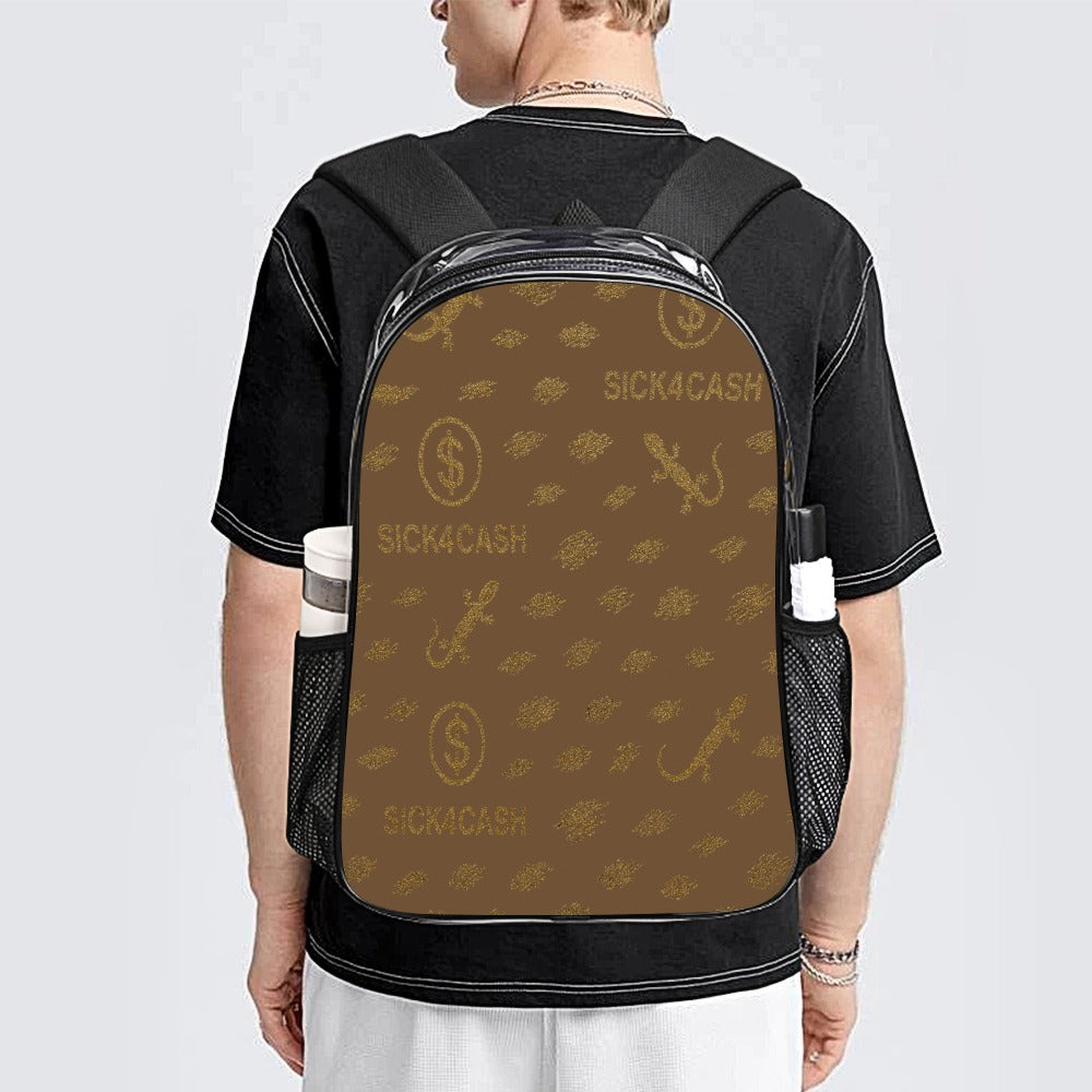 Sick 4 Cash Monogram Transparent Bag 17" — New Drop. No Secrets. All Hustle.