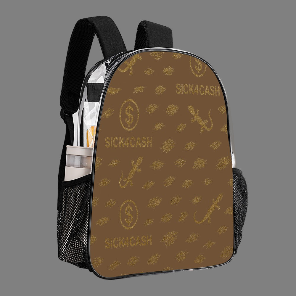 Sick 4 Cash Monogram Transparent Bag 17" — New Drop. No Secrets. All Hustle.