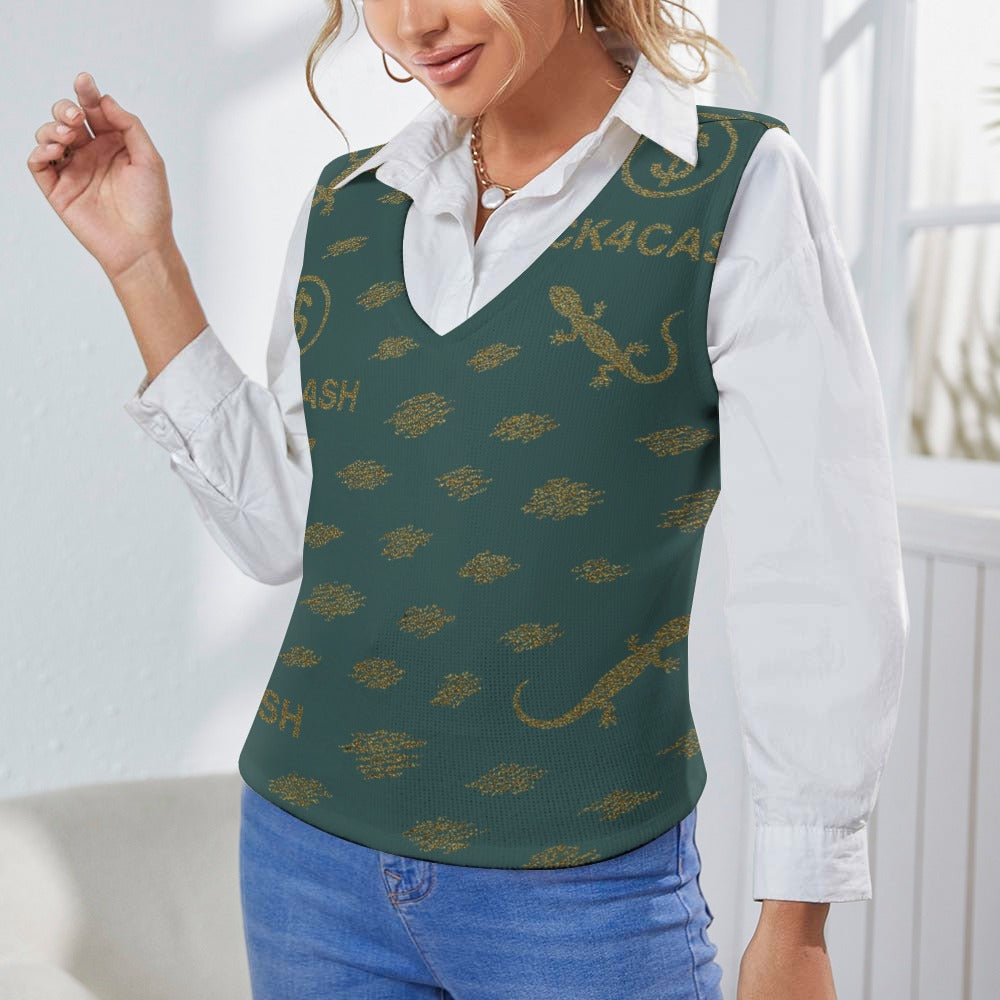 Women's Long Sleeve Button Knit Vest