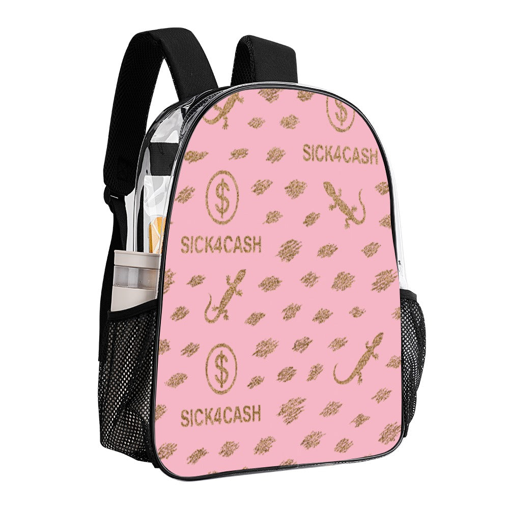 Sick 4 Cash Monogram Transparent Bag 17" — New Drop. No Secrets. All Hustle.