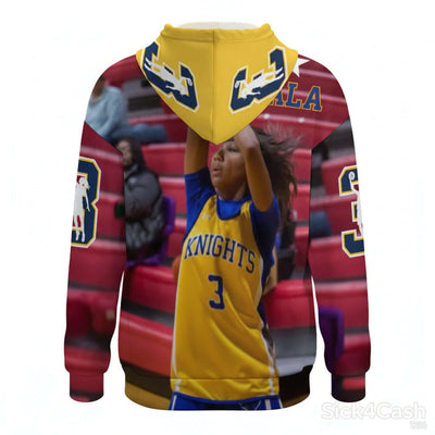 Jala McKnight Sleeve Hoodie – Adult | Powered by SICK4CASH® featuring vibrant graphics and dropped shoulder design.