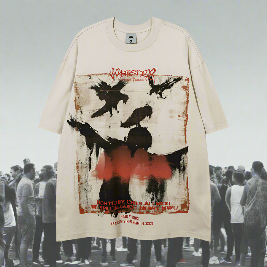 🔥  Lilian Crow Printed Short Sleeves for Men and Women