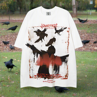 🔥  Lilian Crow Printed Short Sleeves for Men and Women
