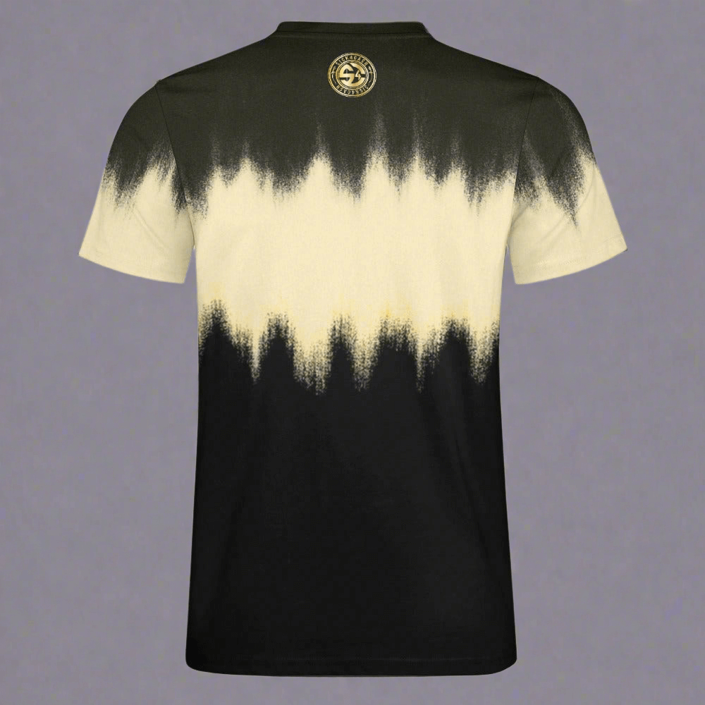 SICK4CASH — Premium Cotton Color Tee featuring a striking black and cream color gradient with bold branding.