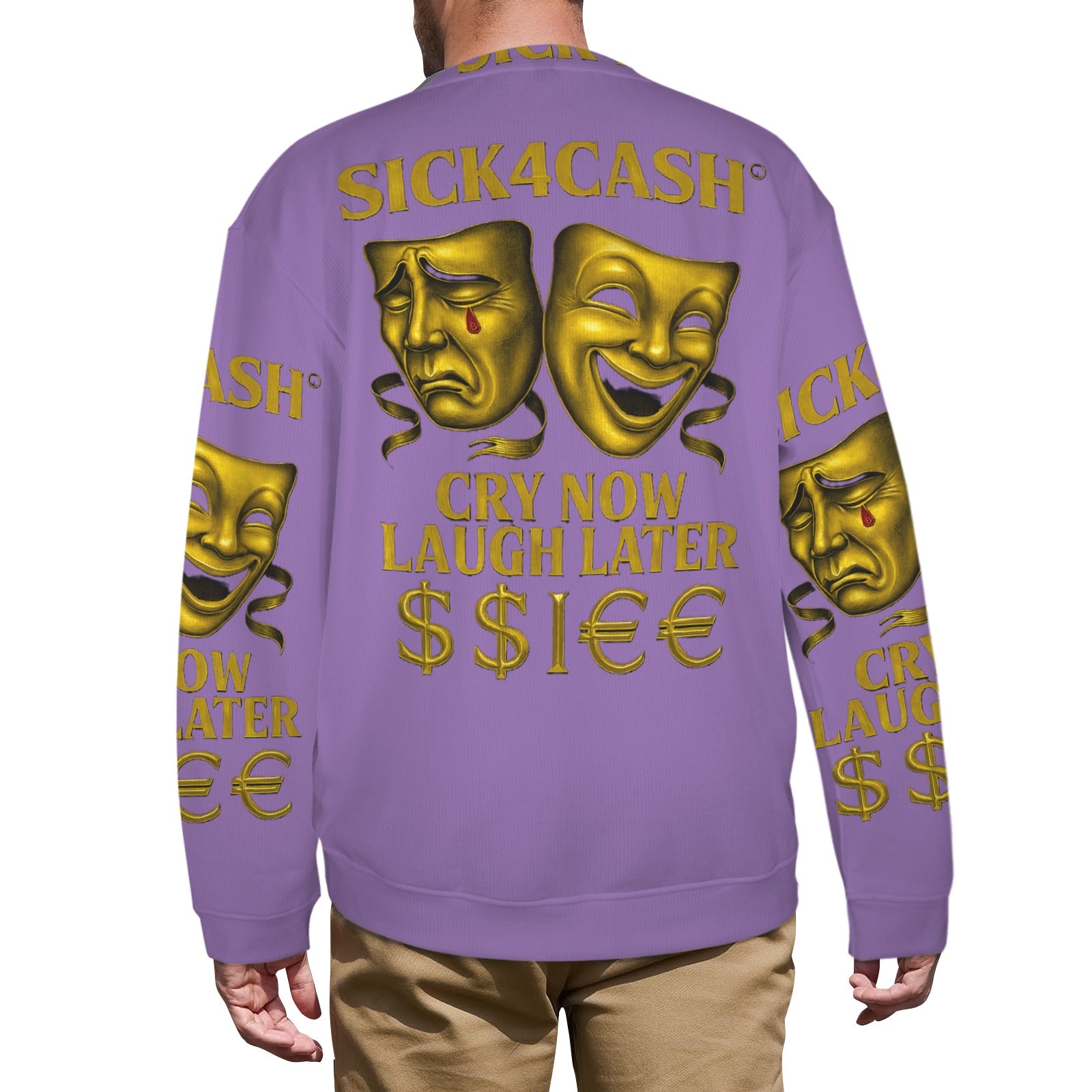 🧥 SICK4CASH® Legacy CRY NOW LAUGH LATER Sweater (Unisex | S–XL) This isn’t just a sweater—it’s a wearable archive. A tribute to the grind, the bloodline, and the payout. Upload your family photo, embed your legacy, and wear the movement.
