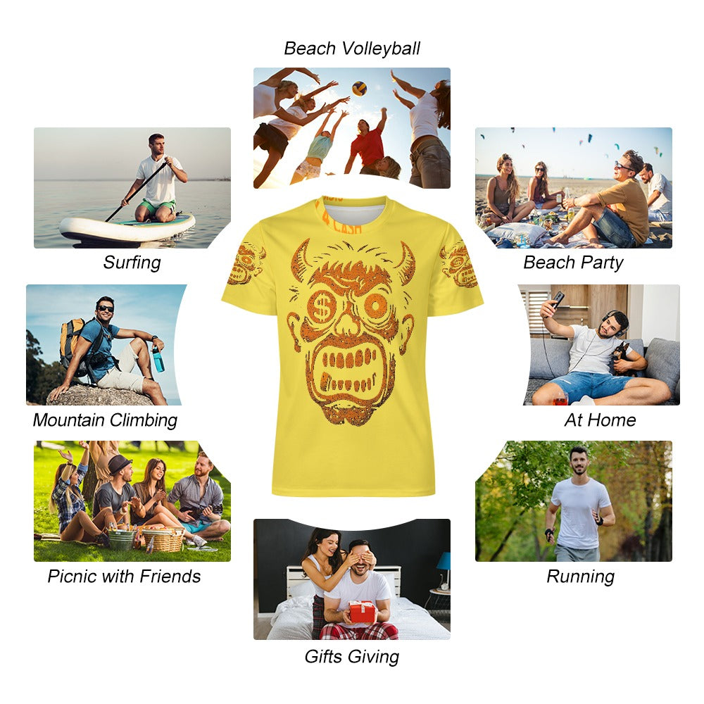 Ice Silk All-Over Print T-Shirt – Streetwear Tee for Cool Comfort