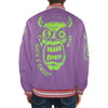 Unsex Striped Trim Bomber Jacket Halloween Collection  CASH FACE Bomber