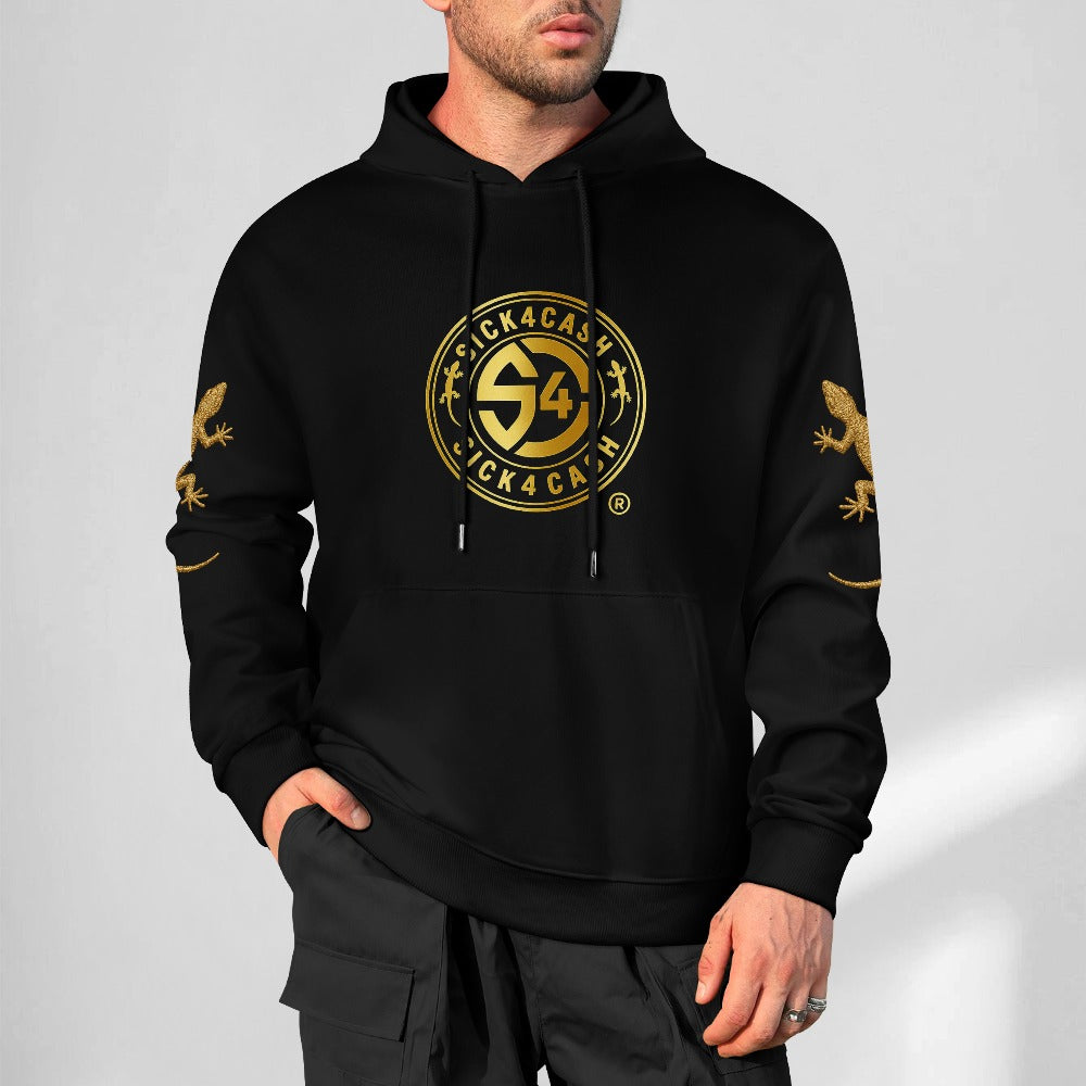 Black hoodie for  with gold