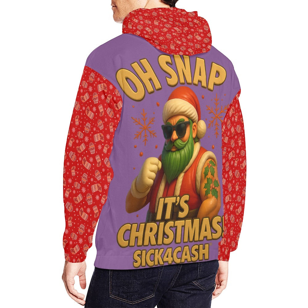 Christmas hoodie oh snap purple