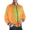 Unsex Striped Trim Bomber Jacket Halloween Collection  CASH FACE Bomber