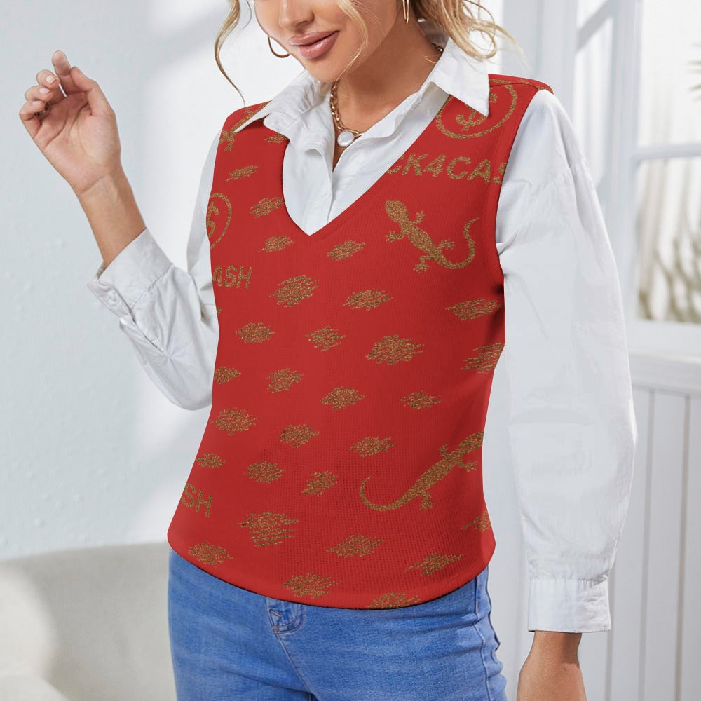 Women's Long Sleeve Button Knit Vest