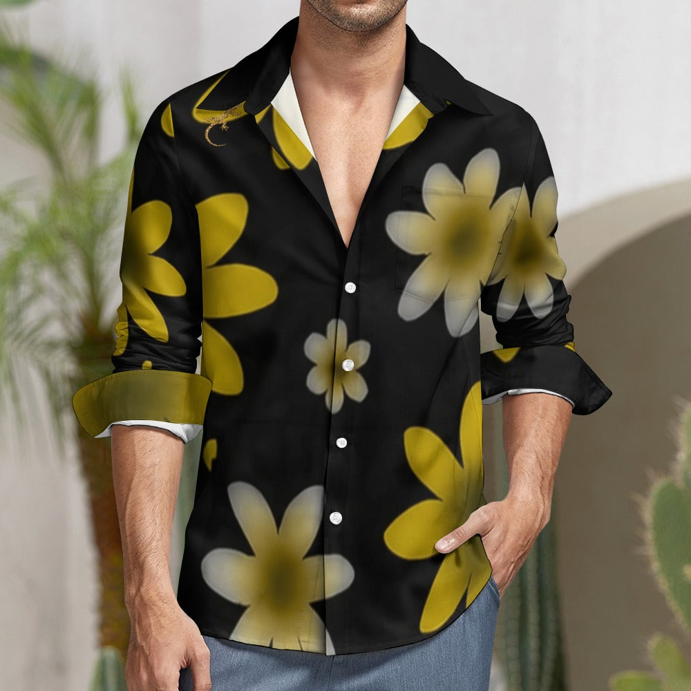 Peach Velvet Casual One Pocket Long Sleeve Shirt