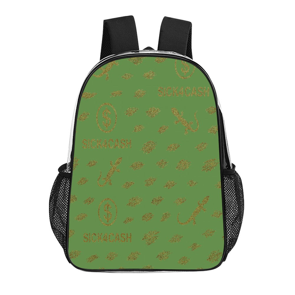 Sick 4 Cash Monogram Transparent Bag 17" — New Drop. No Secrets. All Hustle.