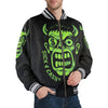 Unsex Striped Trim Bomber Jacket Halloween Collection  CASH FACE Bomber