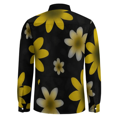 Peach Velvet Casual One Pocket Long Sleeve Shirt