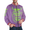 Unsex Striped Trim Bomber Jacket Halloween Collection  CASH FACE Bomber