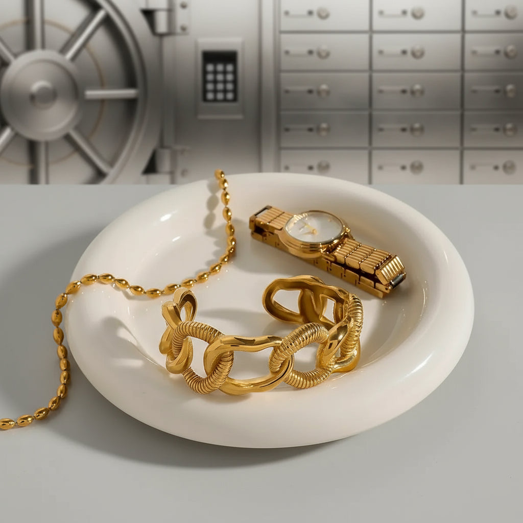 18K Gold Plated Chain Link Open Bracelet