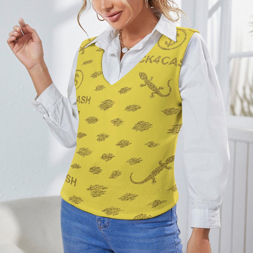 Women's Long Sleeve Button Knit Vest