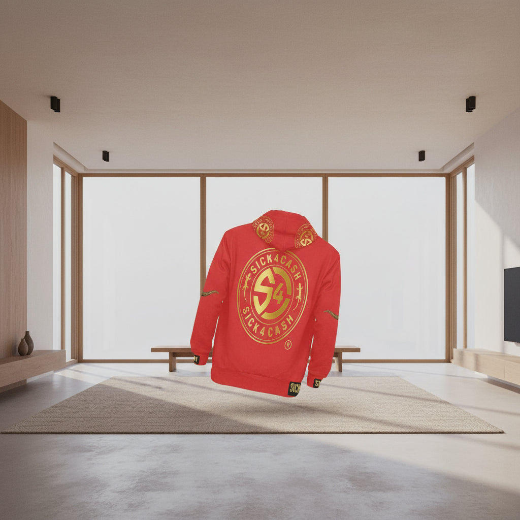 Red Hoodie with gold