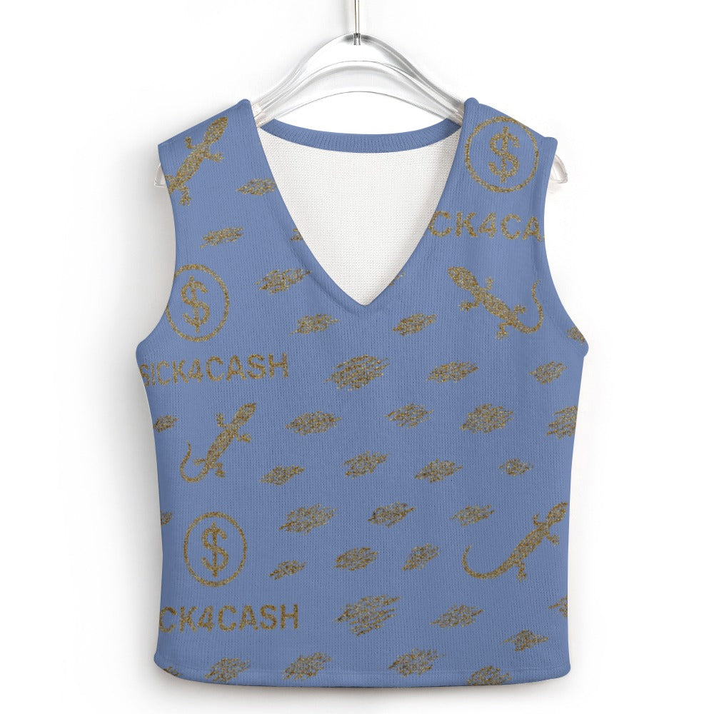 Women's Long Sleeve Button Knit Vest