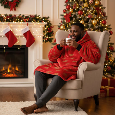 Hoodie– all-over print design with black or white cuffs