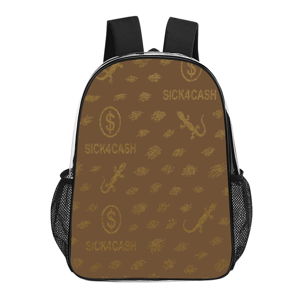 Sick 4 Cash Monogram Transparent Bag 17" — New Drop. No Secrets. All Hustle.