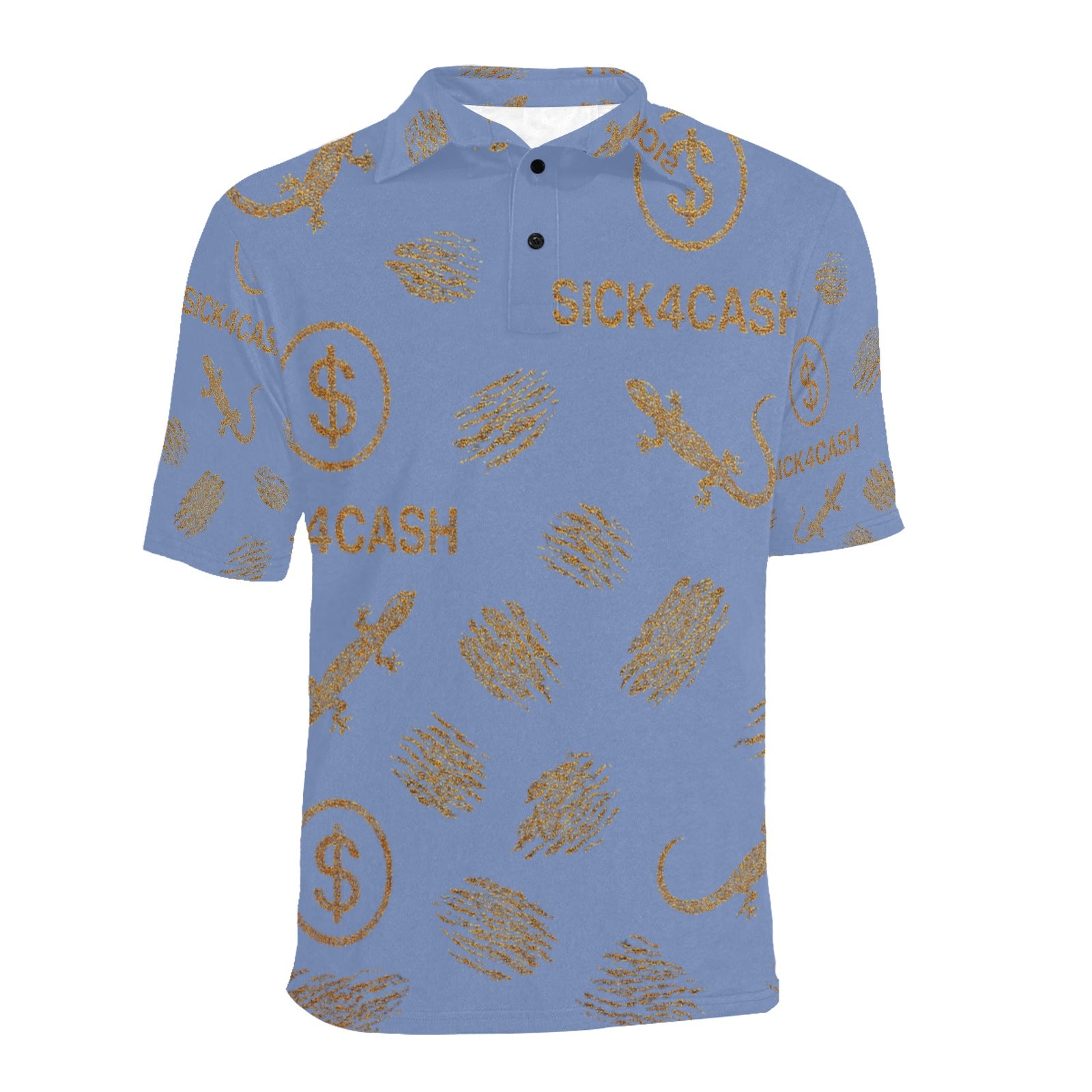 Men's All Over Print Polo Shirt (T55)