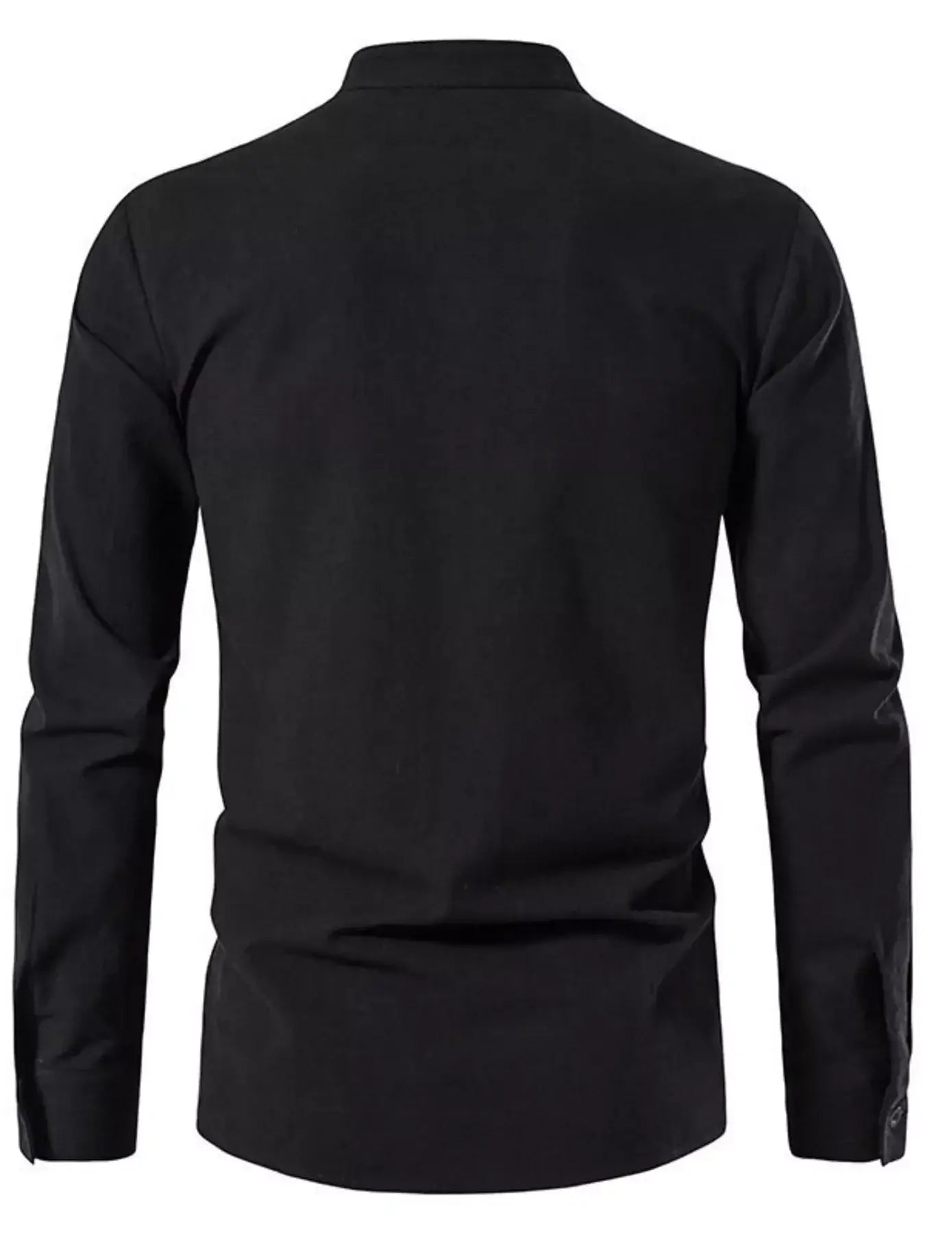 Black long-sleeve shirt on a white background