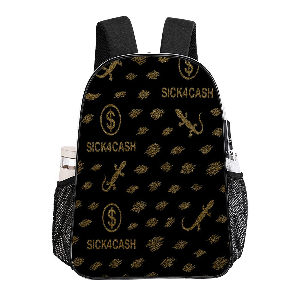 Sick 4 Cash Monogram Transparent Bag 17" — New Drop. No Secrets. All Hustle.