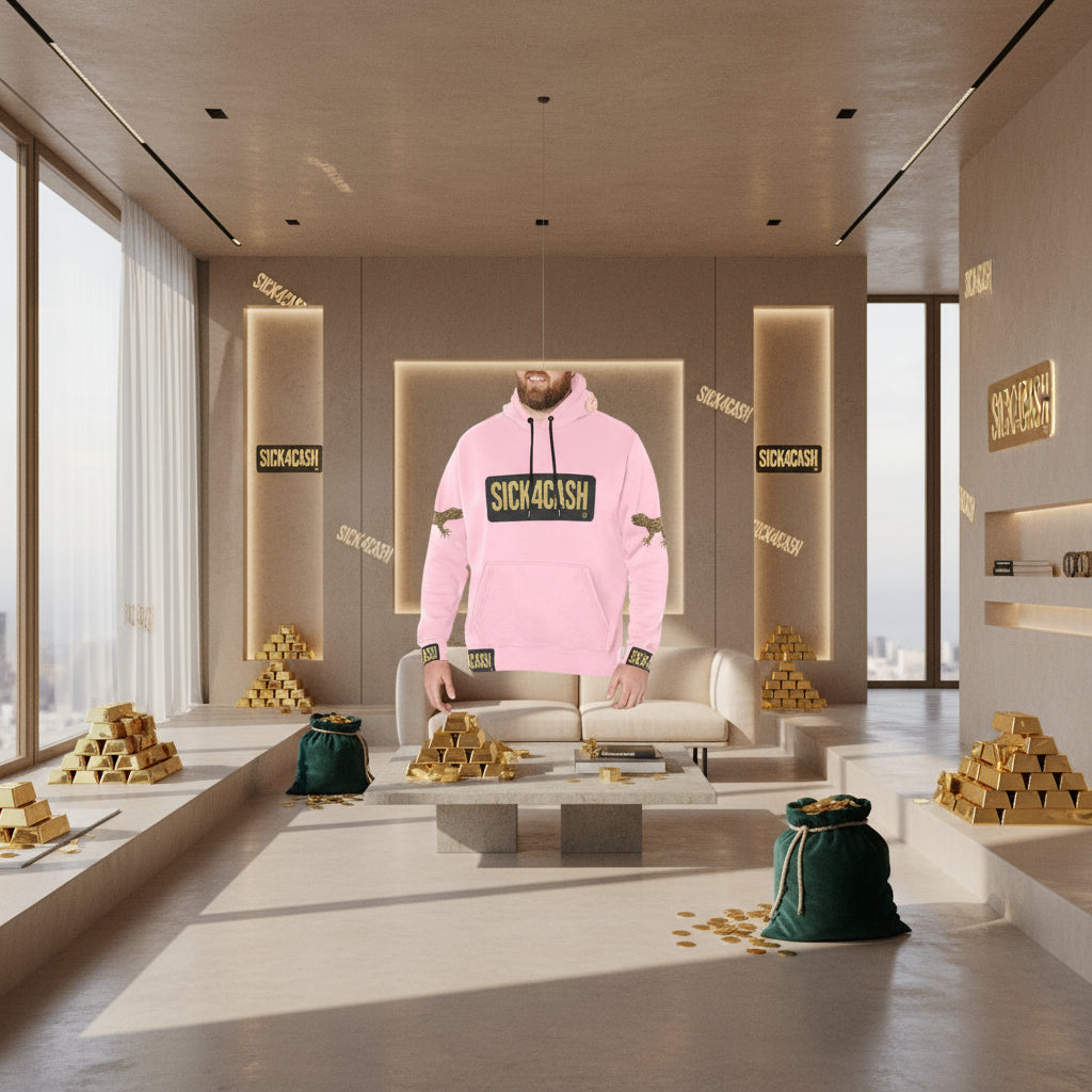 Cool pink hoodie with gold