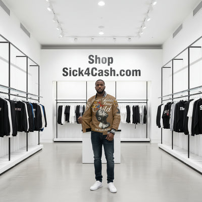 jacket with white letters