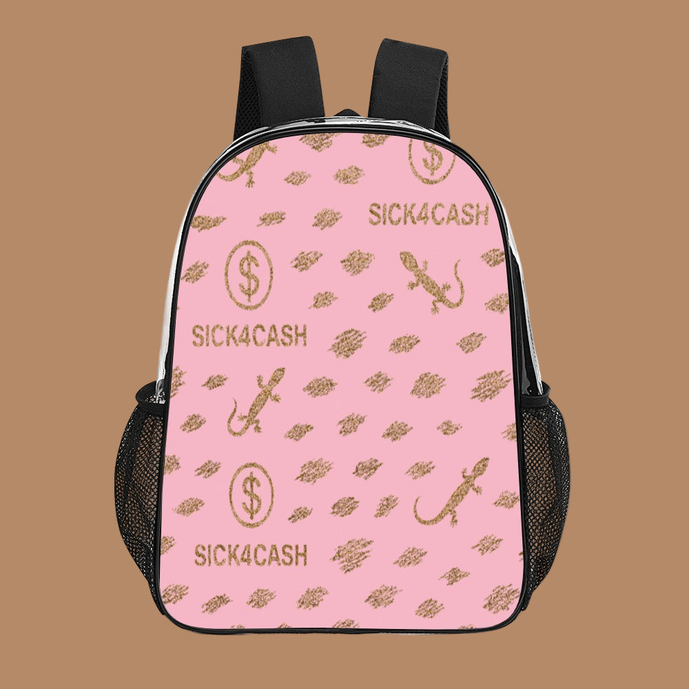 Sick 4 Cash Monogram Transparent Bag 17" — New Drop. No Secrets. All Hustle.