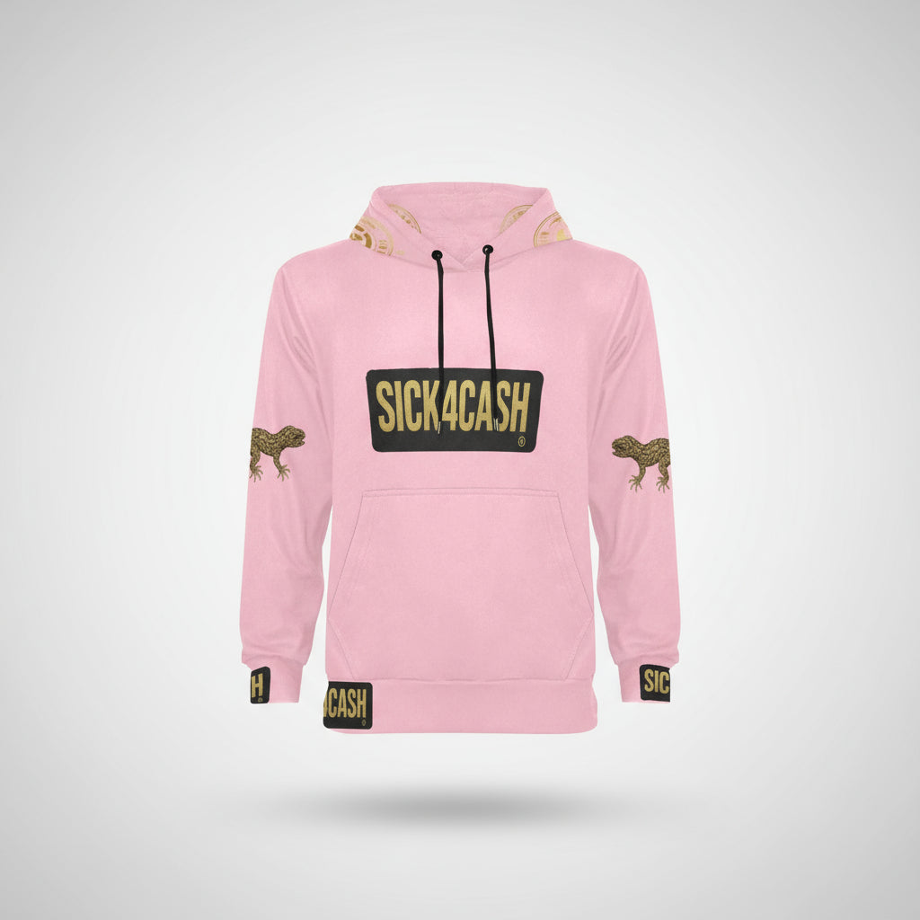 Pink Hoodie with blacks and gold
