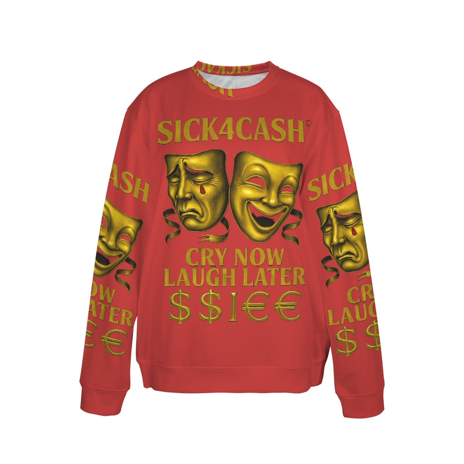 🧥 SICK4CASH® Legacy CRY NOW LAUGH LATER Sweater (Unisex | S–XL) This isn’t just a sweater—it’s a wearable archive. A tribute to the grind, the bloodline, and the payout. Upload your family photo, embed your legacy, and wear the movement.
