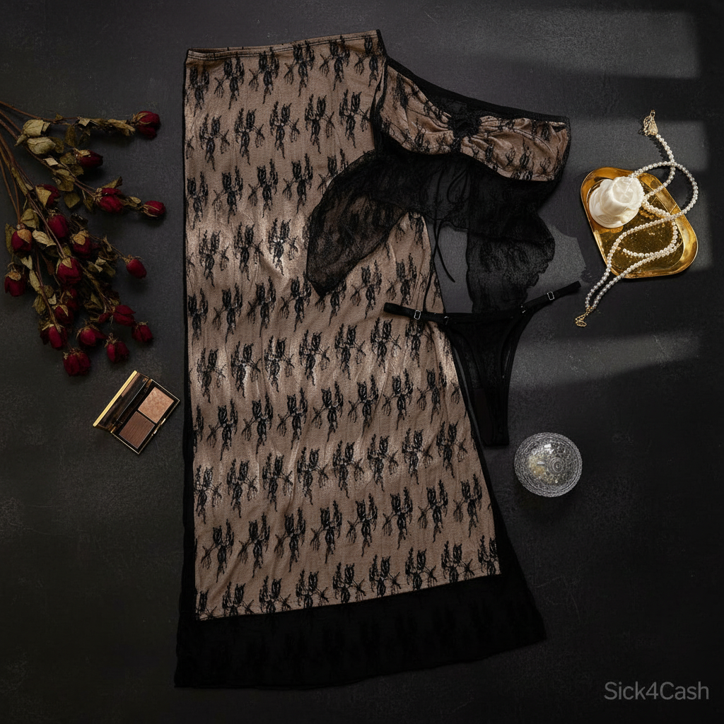 S4C Lace Embroidery 3-Piece Set – Strapless Tie Top & Floor-Length Skirt for Women