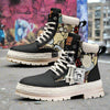 Winter high top Martin boots men's plush workwear trendy boots men's motorcycle boots