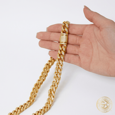 Necklace held across open hand