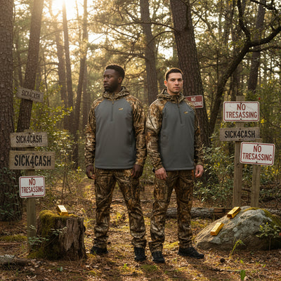 Gray Hoodie with a Camouflage Hood