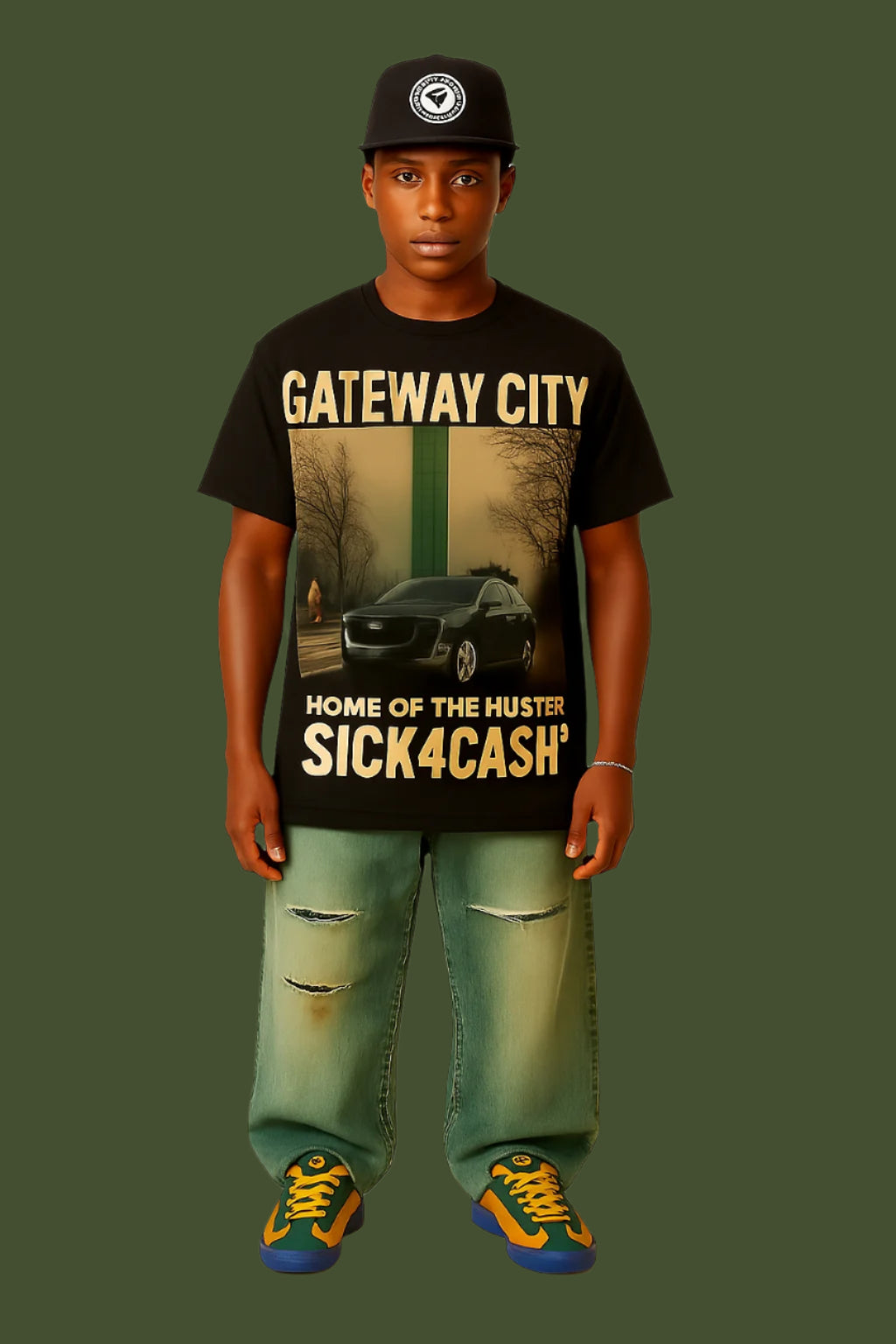 Men’s Vintage Ripped Jeans – Distressed Streetwear Denim with Retro Edge